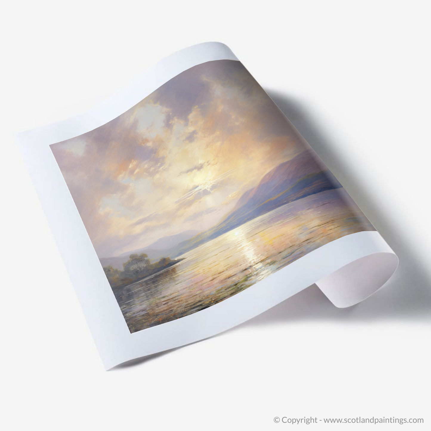 Art Print of Crepuscular rays above Loch Lomond