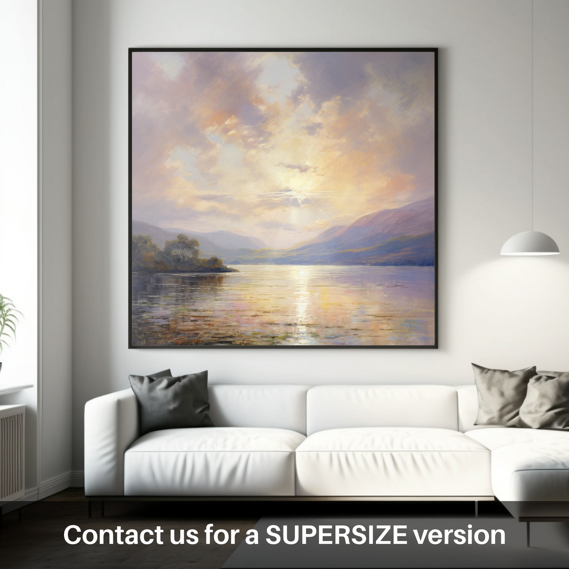 Huge supersize print of Crepuscular rays above Loch Lomond