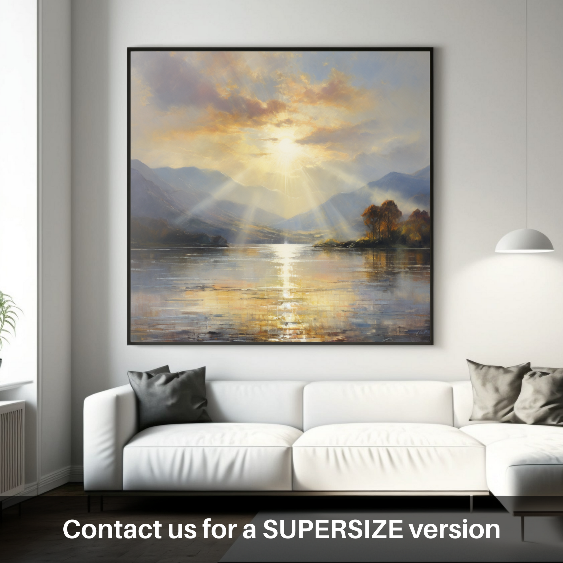 Huge supersize print of Crepuscular rays above Loch Lomond