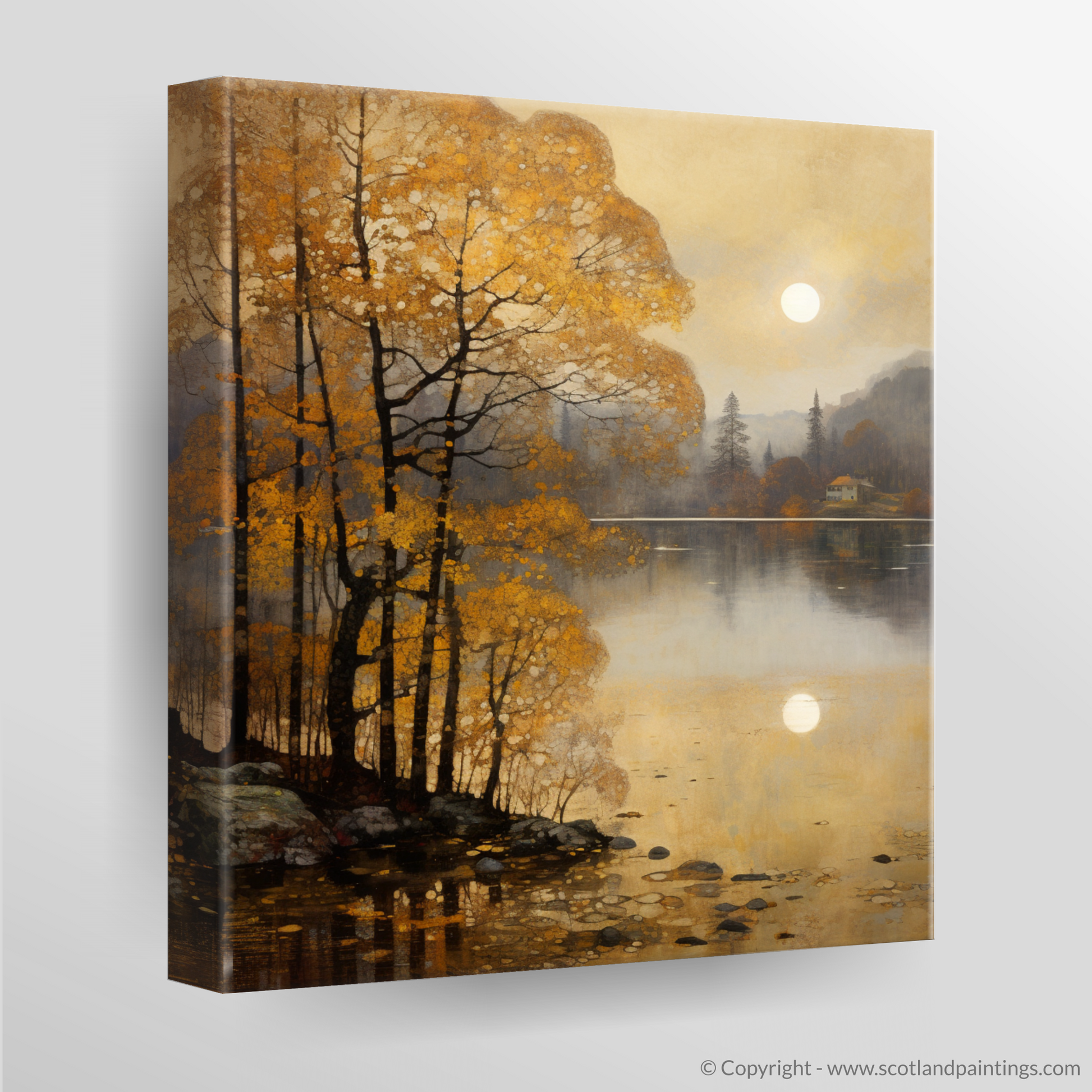 Canvas Print of Misty morning on Loch Lomond