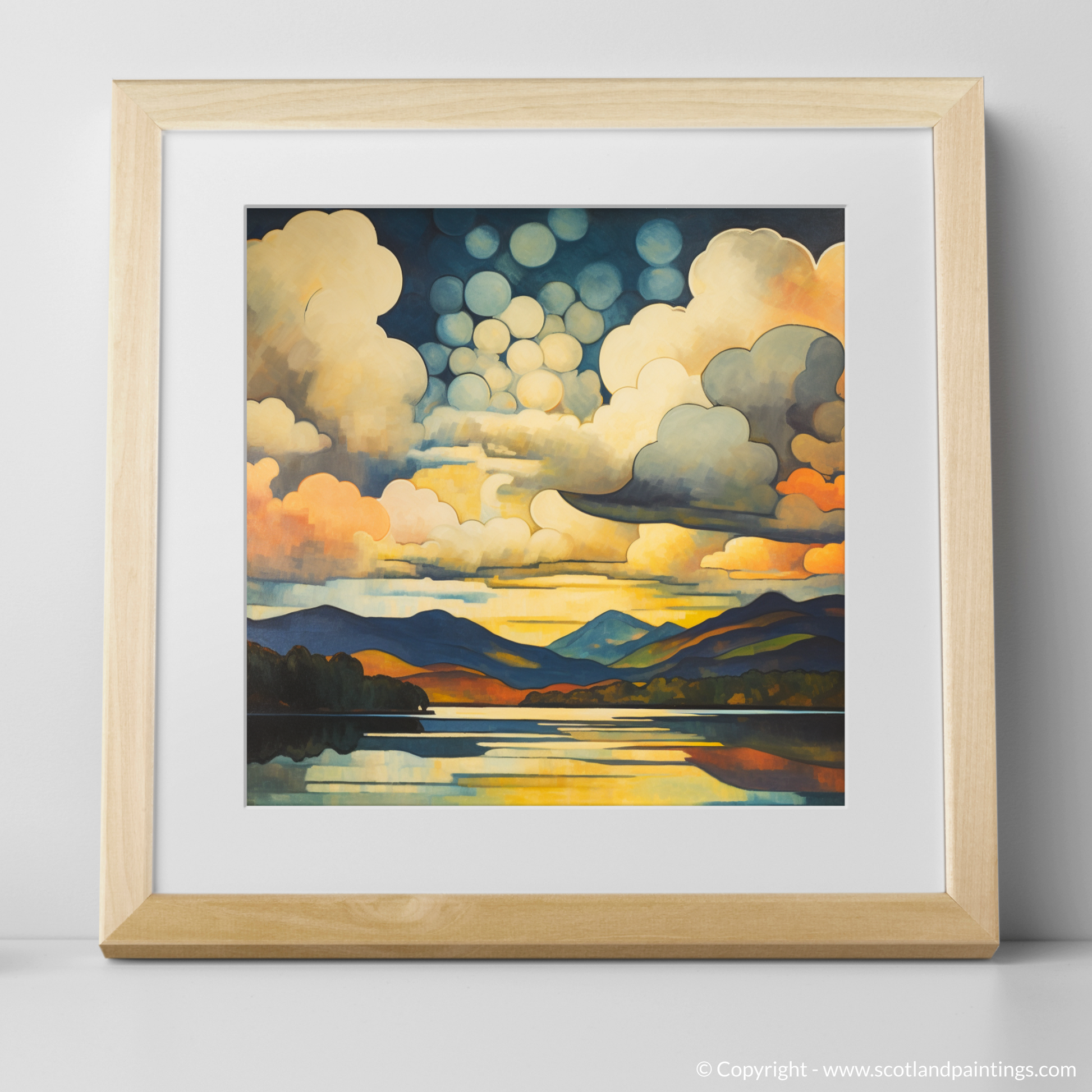 Art Print of A huge sky above Loch Lomond with a natural frame