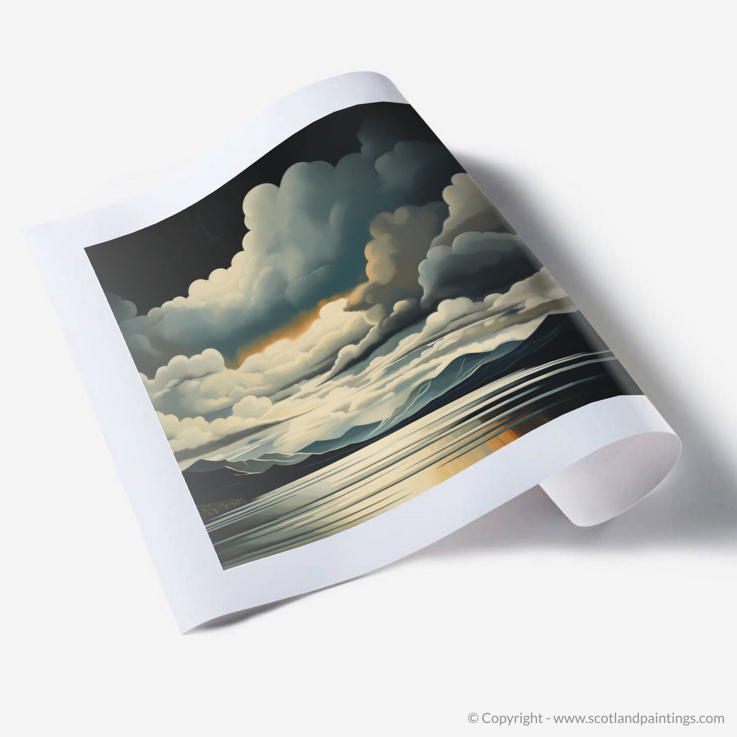 Art Print of Storm clouds above Loch Lomond