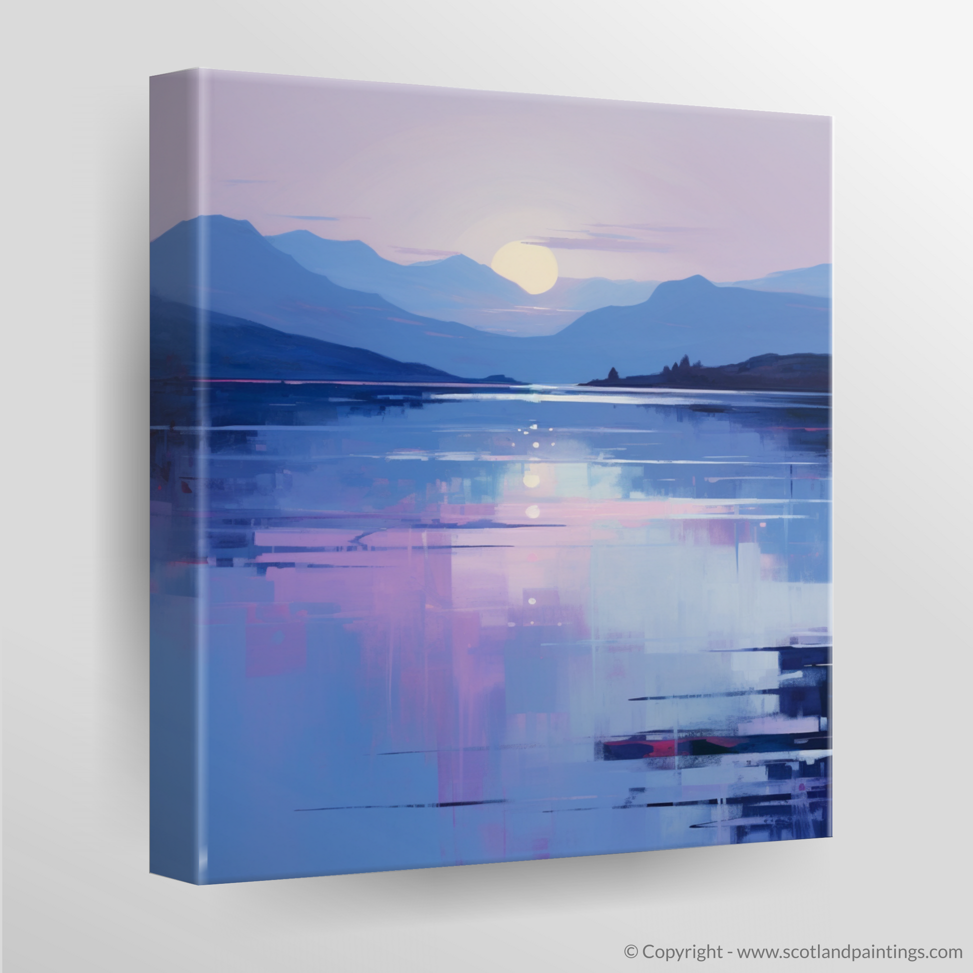 Canvas Print of Twilight reflections on Loch Lomond