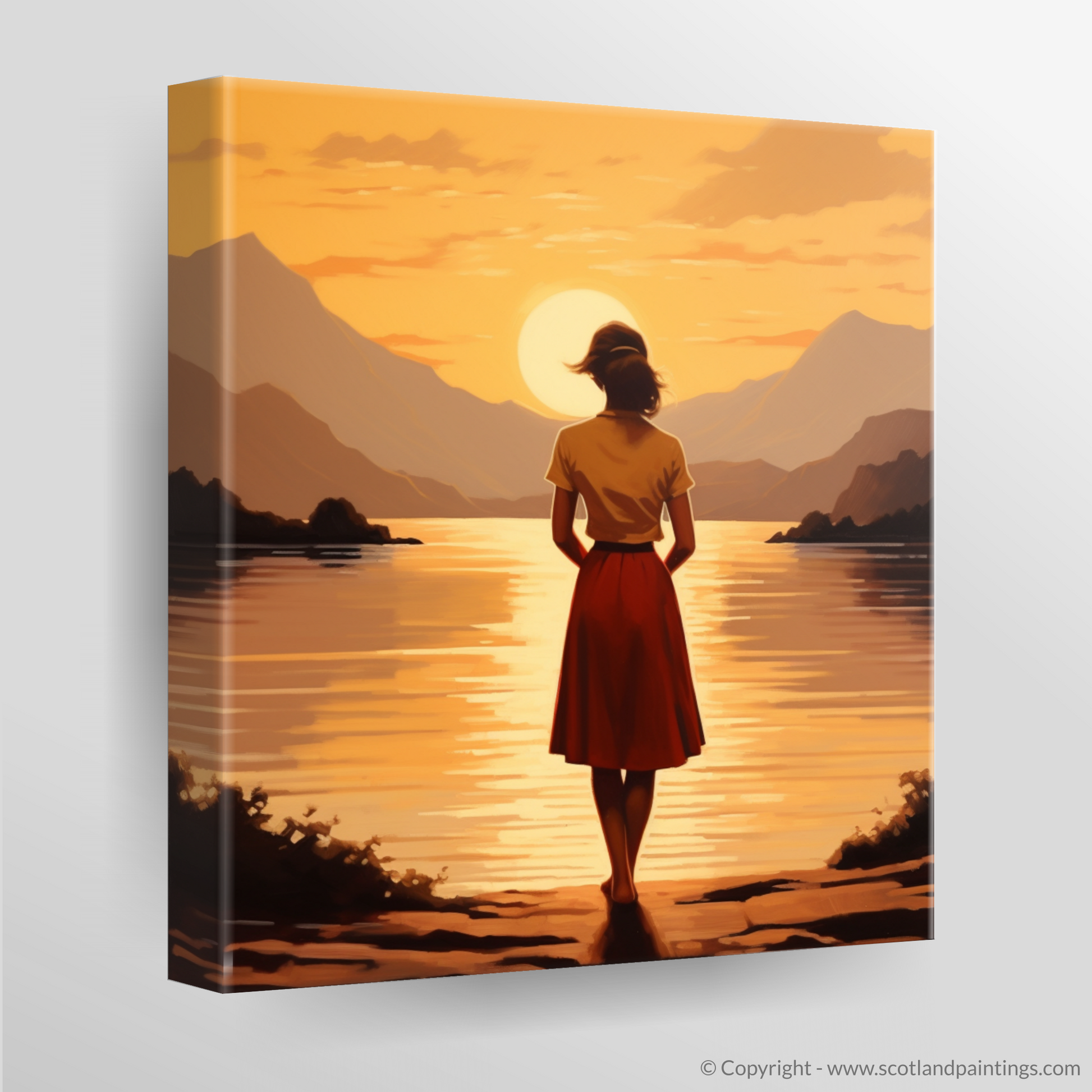 Canvas Print of Golden hour at Loch Lomond