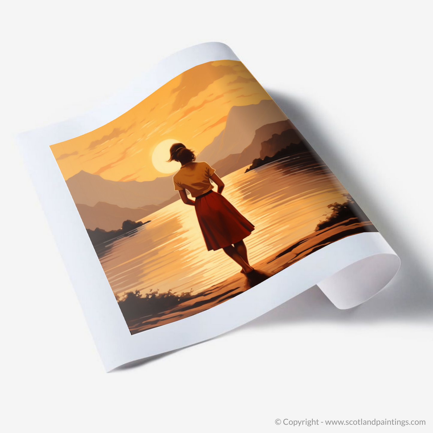 Art Print of Golden hour at Loch Lomond