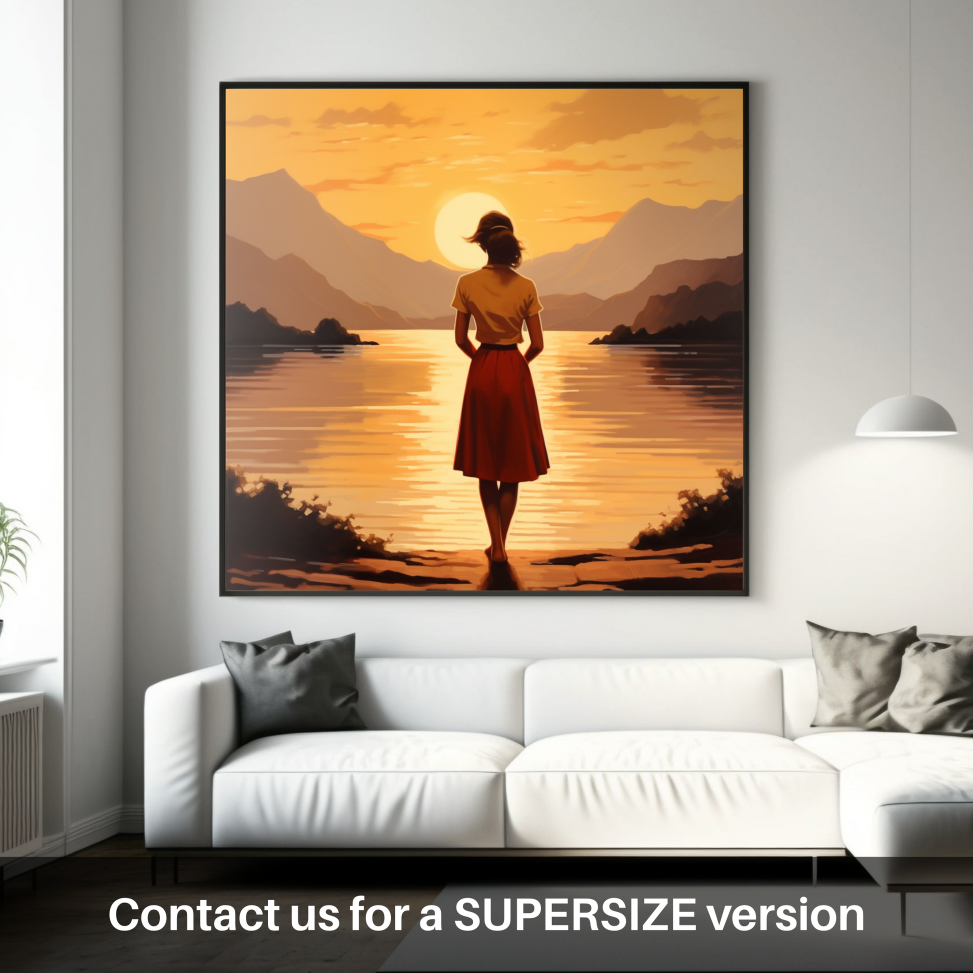 Huge supersize print of Golden hour at Loch Lomond