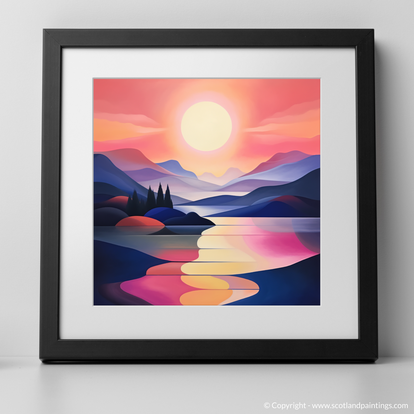 Painting and Art Print of Dusk on Loch Lomond. Twilight Symphony: Dusk on Loch Lomond.