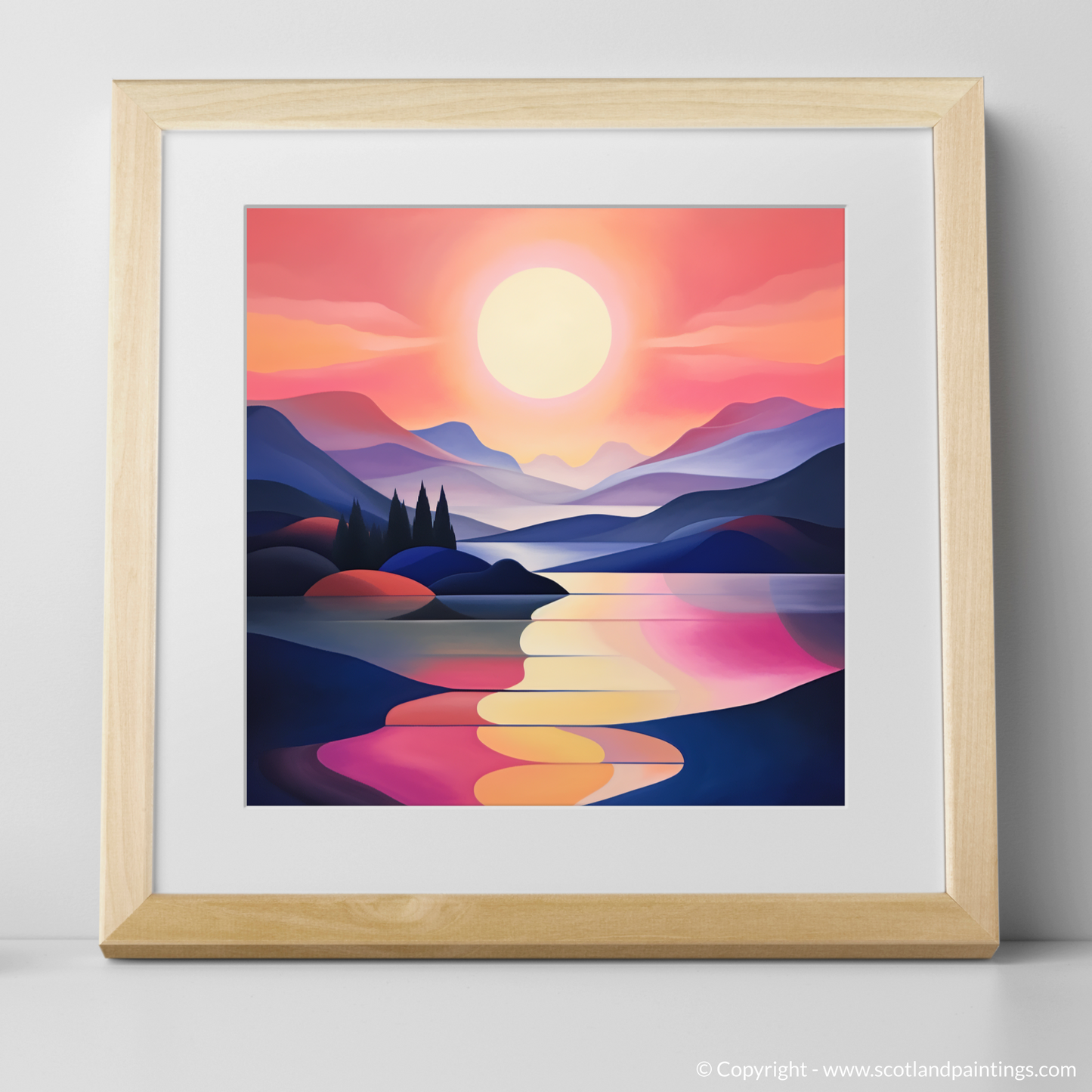 Painting and Art Print of Dusk on Loch Lomond. Twilight Symphony: Dusk on Loch Lomond.