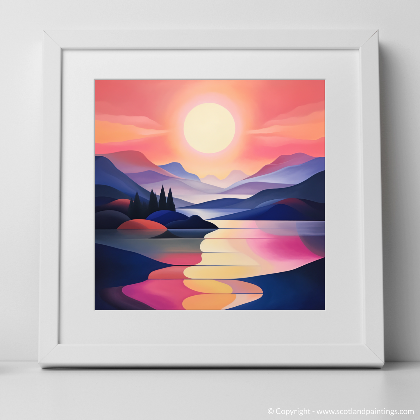 Painting and Art Print of Dusk on Loch Lomond. Twilight Symphony: Dusk on Loch Lomond.