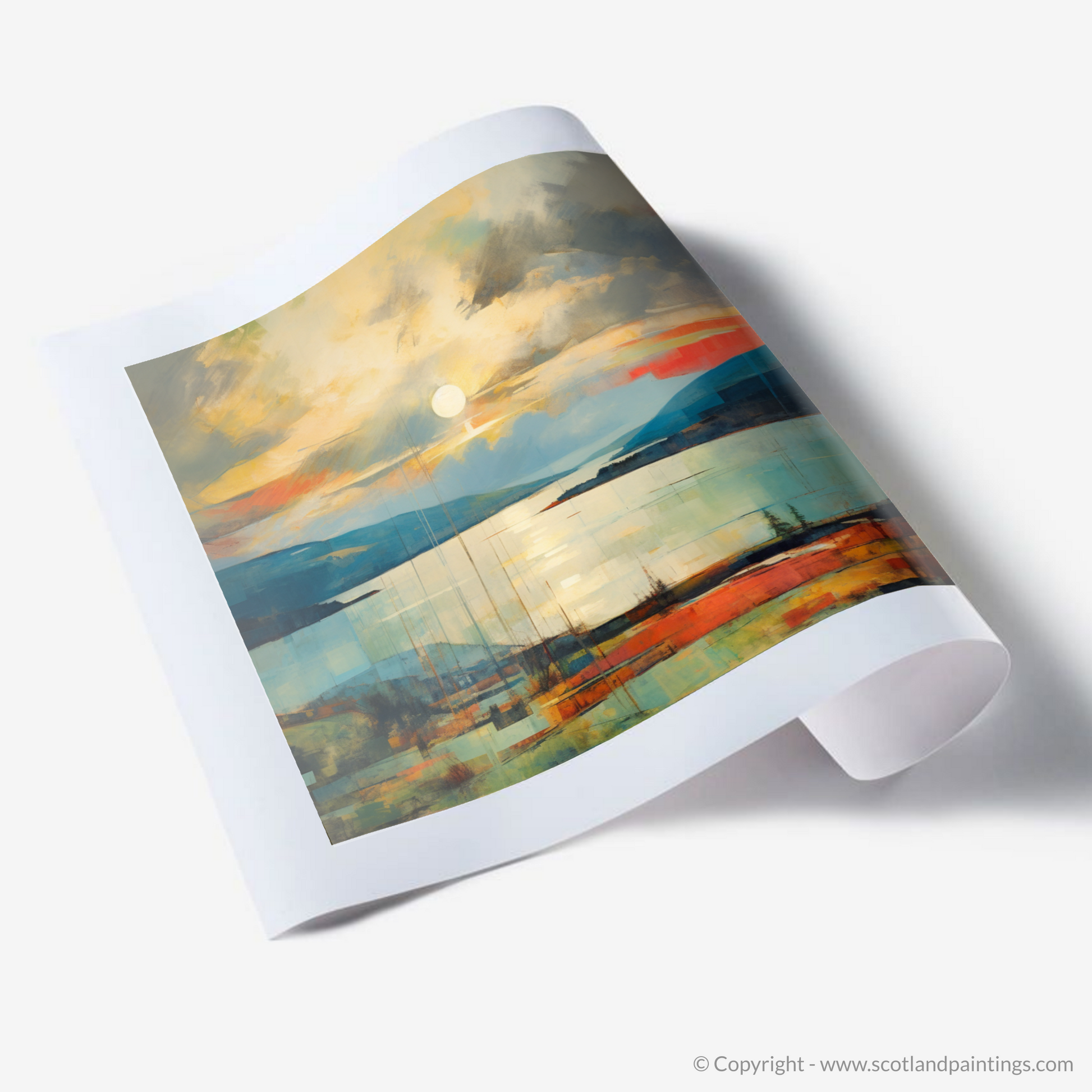 Art Print of Crepuscular rays above Loch Lomond