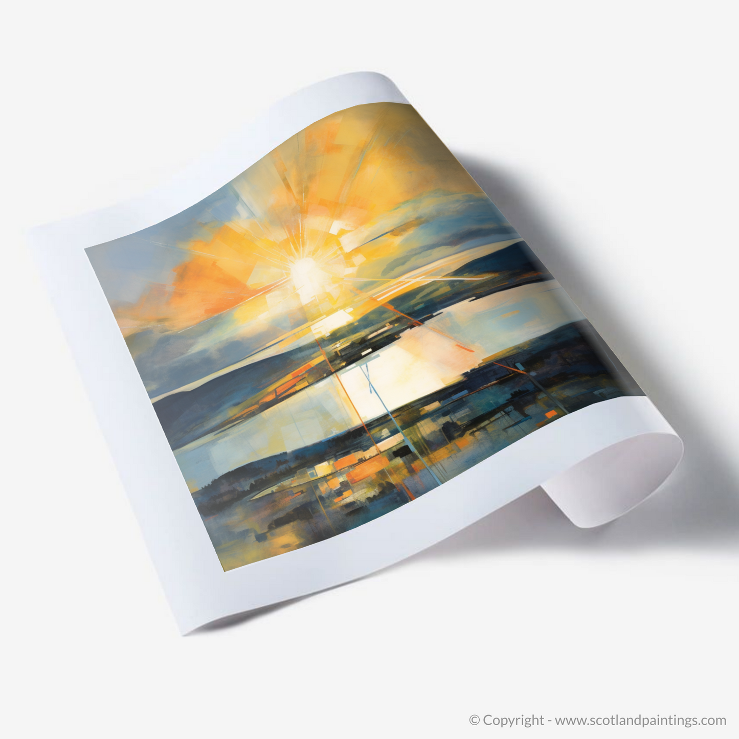 Art Print of Crepuscular rays above Loch Lomond