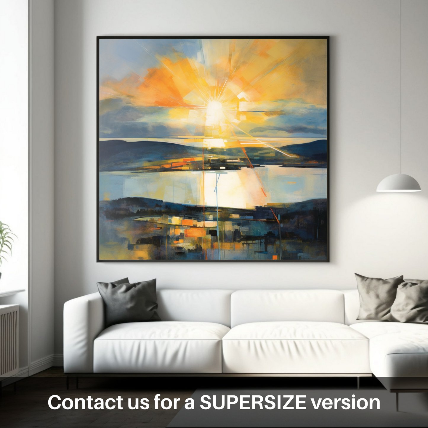 Huge supersize print of Crepuscular rays above Loch Lomond