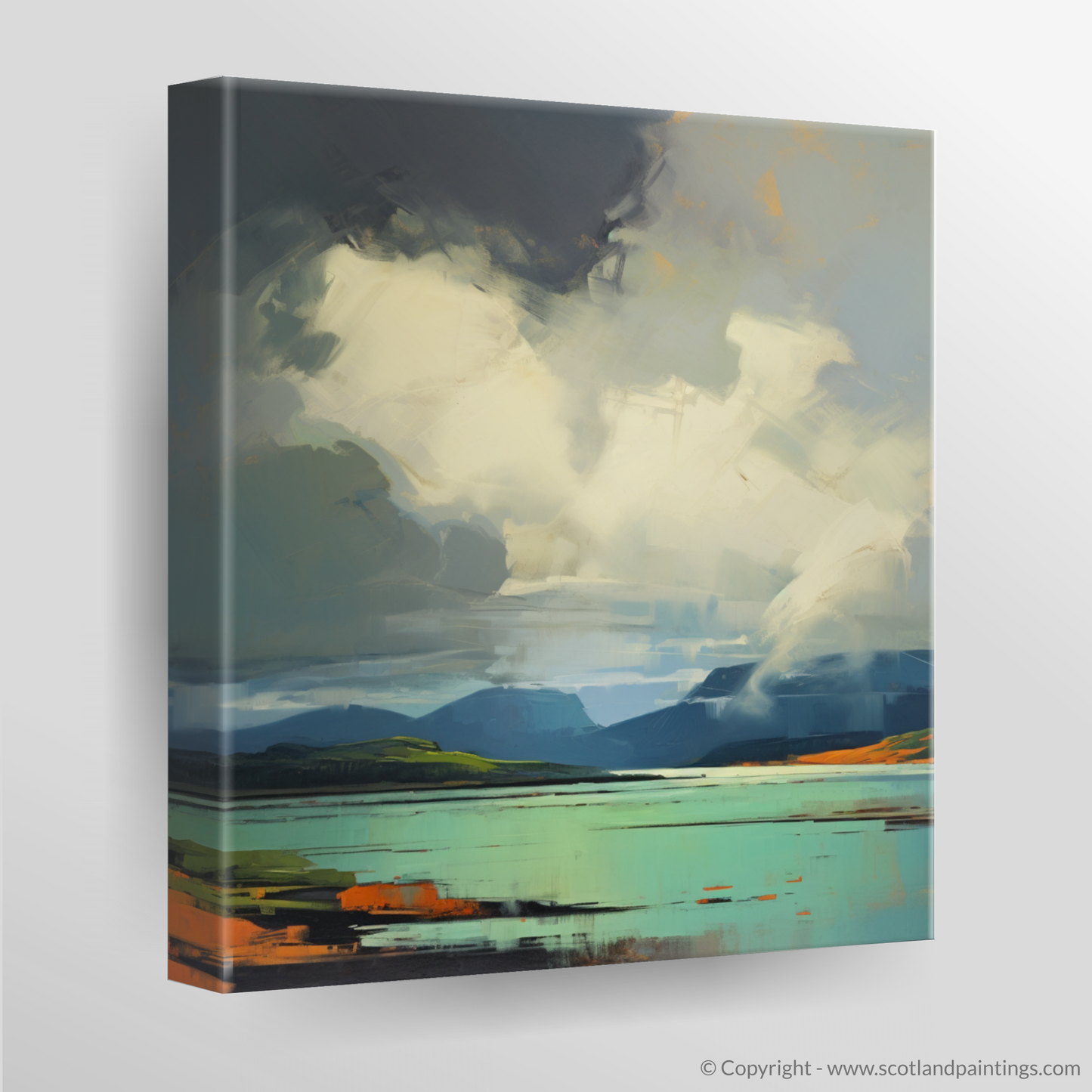 Canvas Print of Storm clouds above Loch Lomond