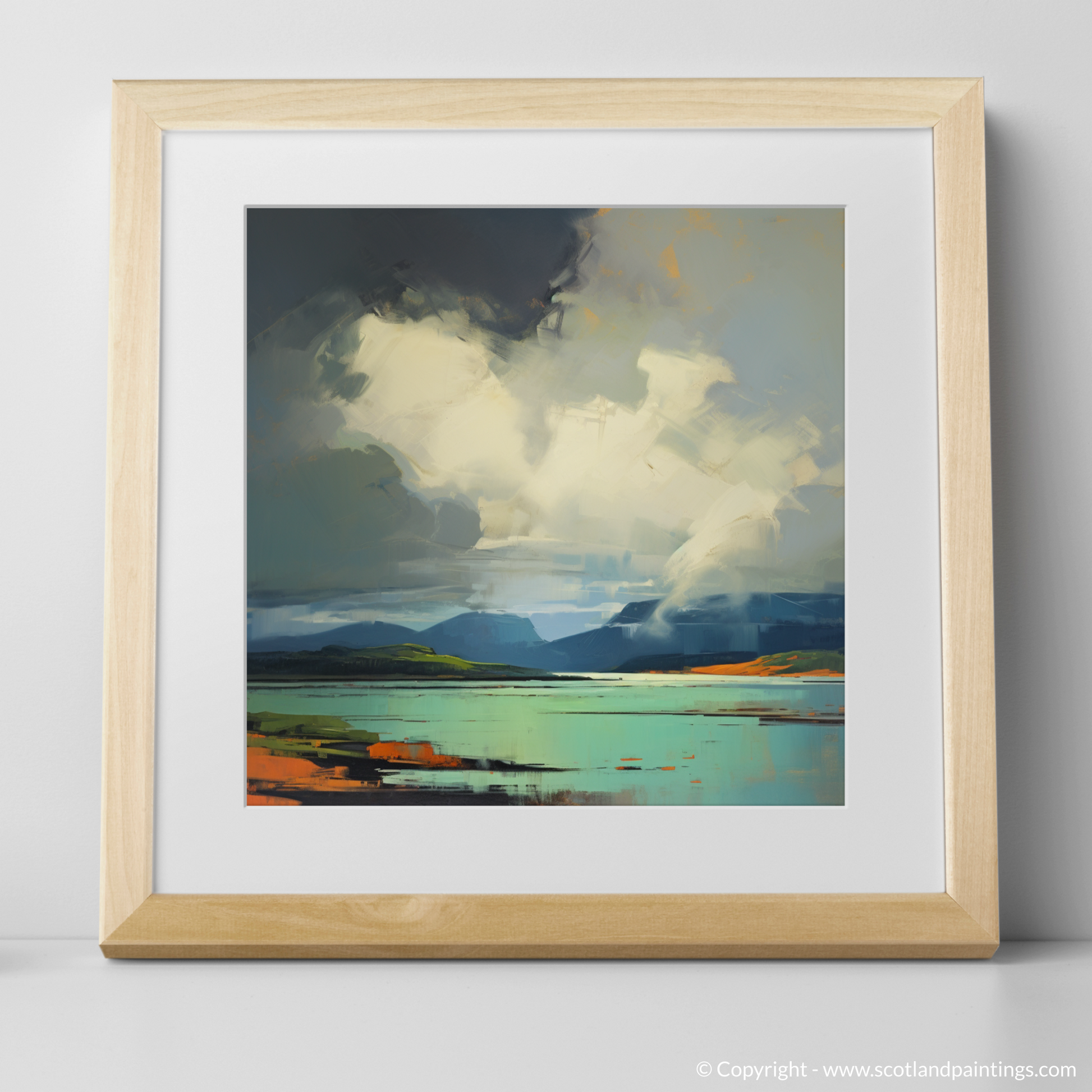 Art Print of Storm clouds above Loch Lomond with a natural frame