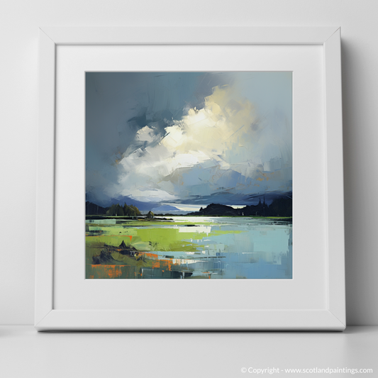 Art Print of Storm clouds above Loch Lomond with a white frame