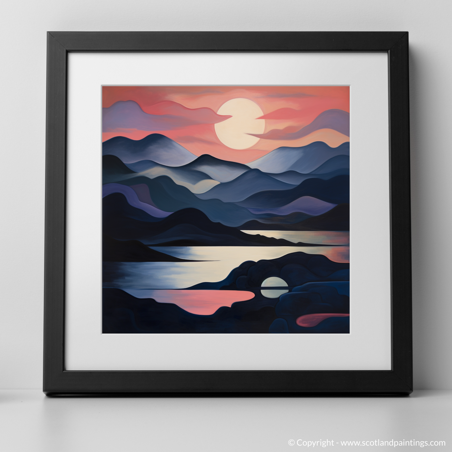 Painting and Art Print of Dusk on Loch Lomond. Dusk Symphony on Loch Lomond.