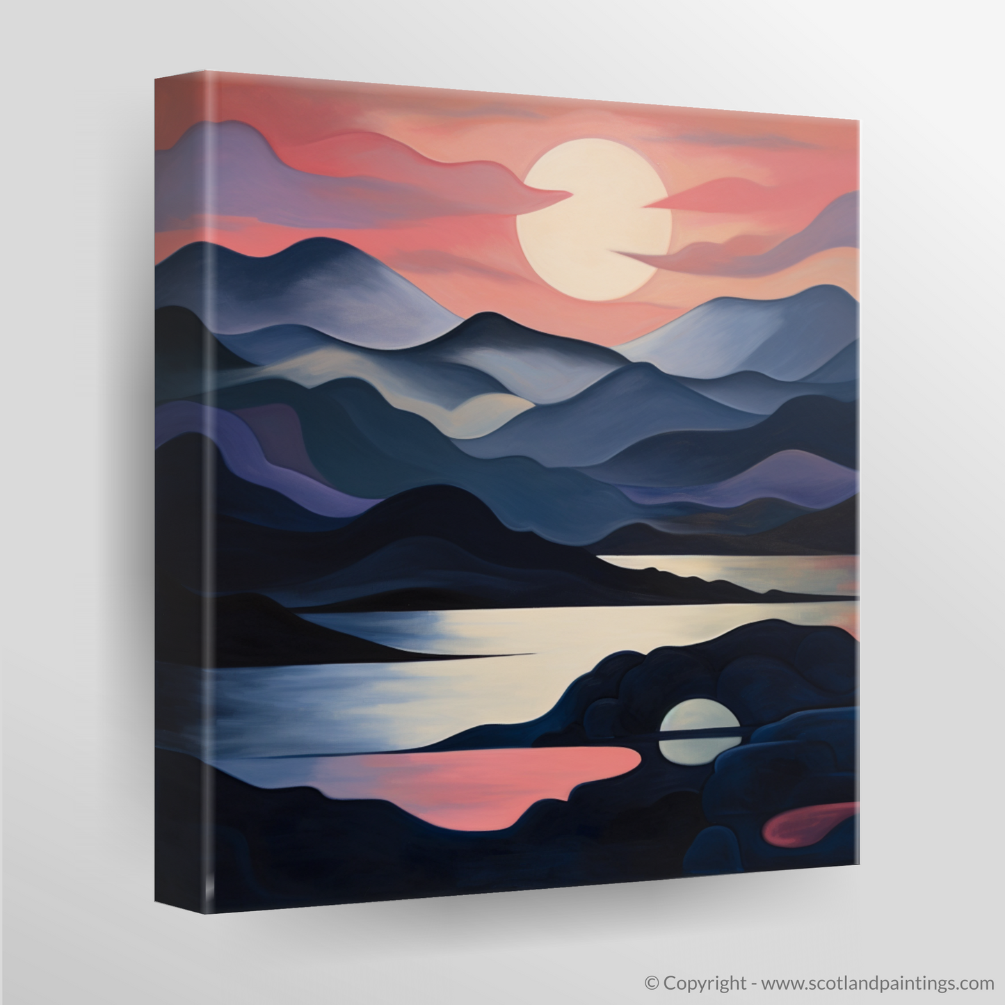 Painting and Art Print of Dusk on Loch Lomond. Dusk Symphony on Loch Lomond.