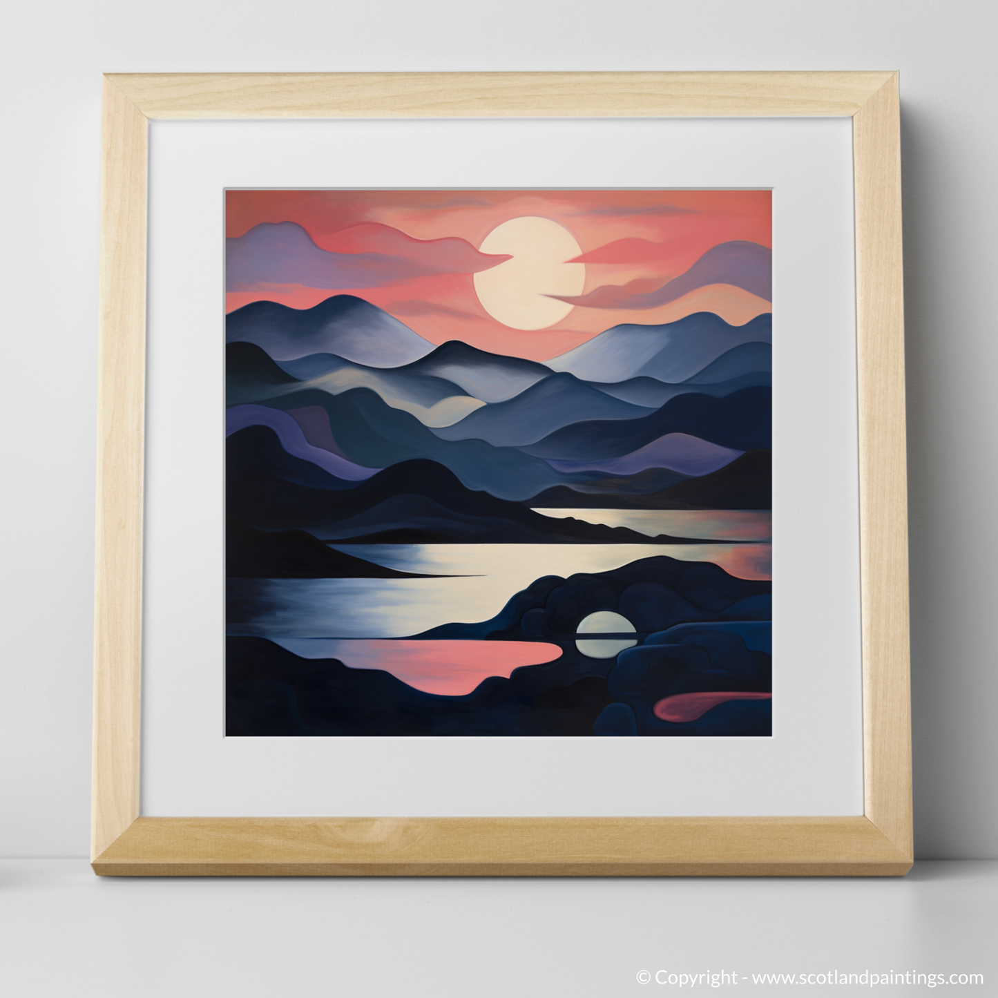 Painting and Art Print of Dusk on Loch Lomond. Dusk Symphony on Loch Lomond.