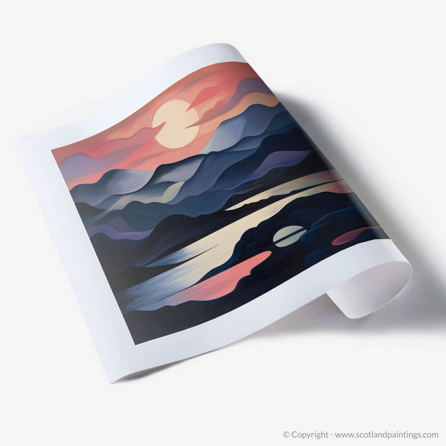 Painting and Art Print of Dusk on Loch Lomond. Dusk Symphony on Loch Lomond.