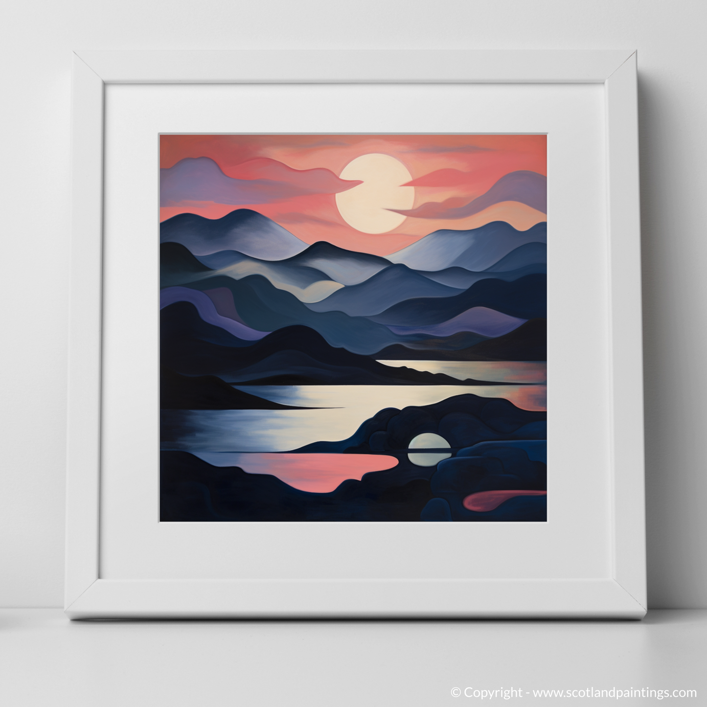 Painting and Art Print of Dusk on Loch Lomond. Dusk Symphony on Loch Lomond.