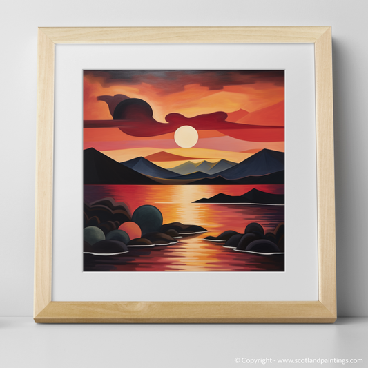 Painting and Art Print of Sunset over Loch Lomond. Sunset Symphony over Loch Lomond.