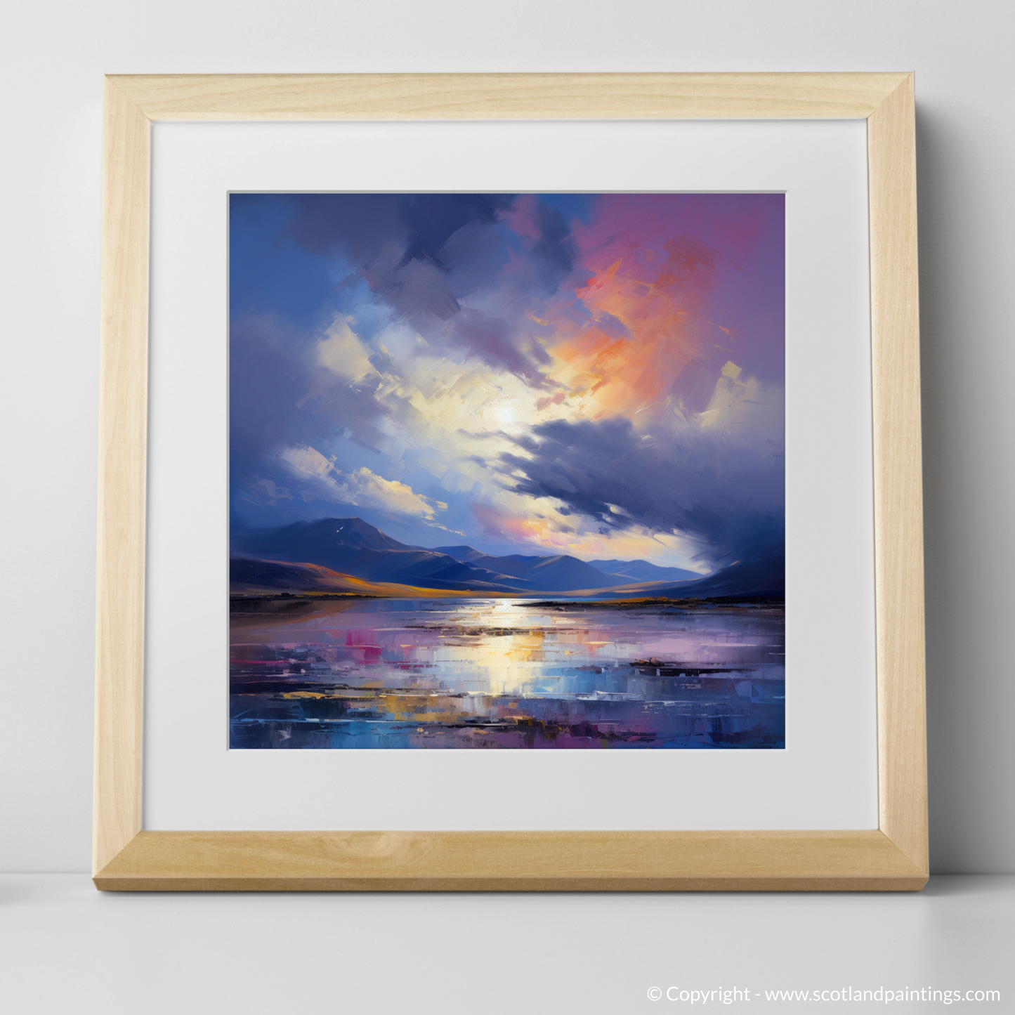 Art Print of A huge sky above Loch Lomond with a natural frame