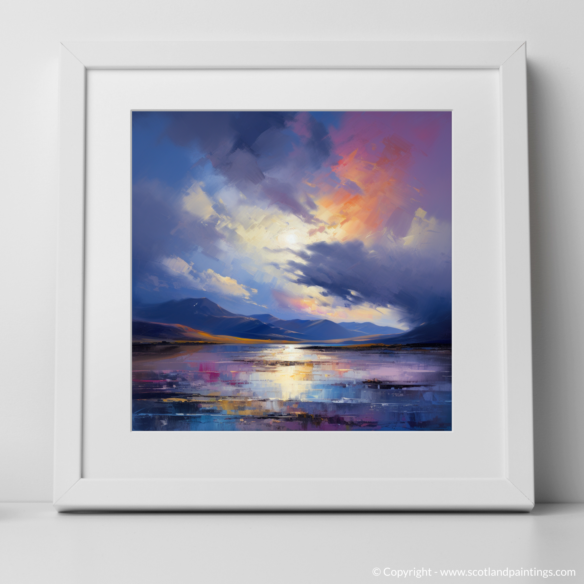 Art Print of A huge sky above Loch Lomond with a white frame