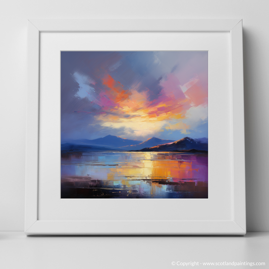 Art Print of A huge sky above Loch Lomond with a white frame