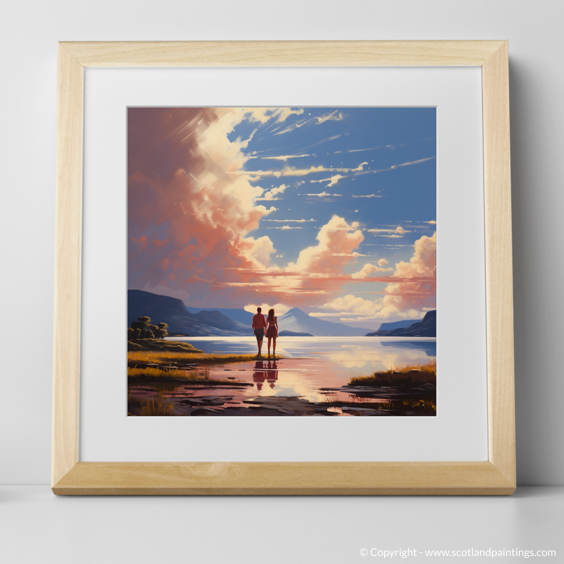 Art Print of A huge sky above Loch Lomond with a natural frame