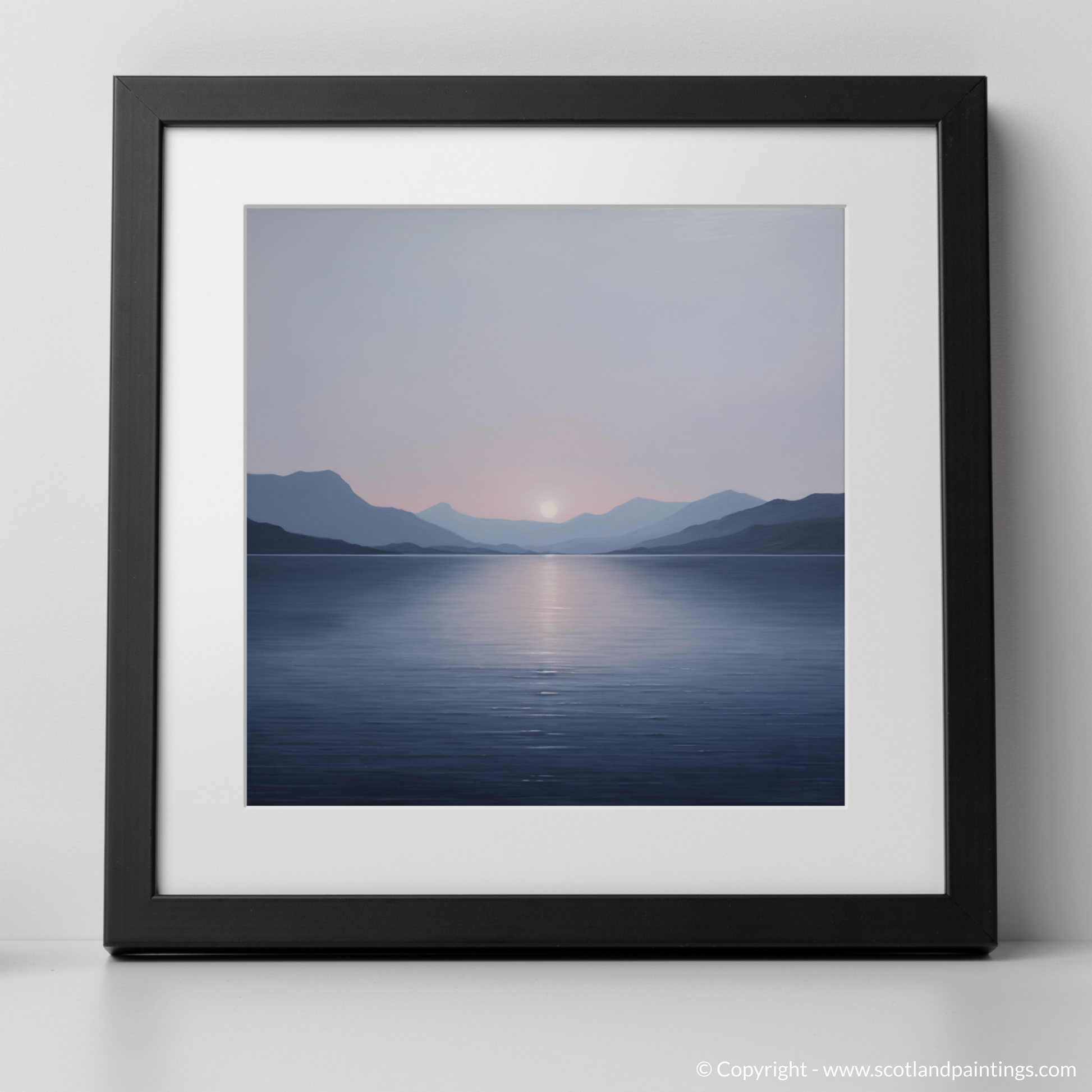 Art Print of Dusk on Loch Lomond with a black frame