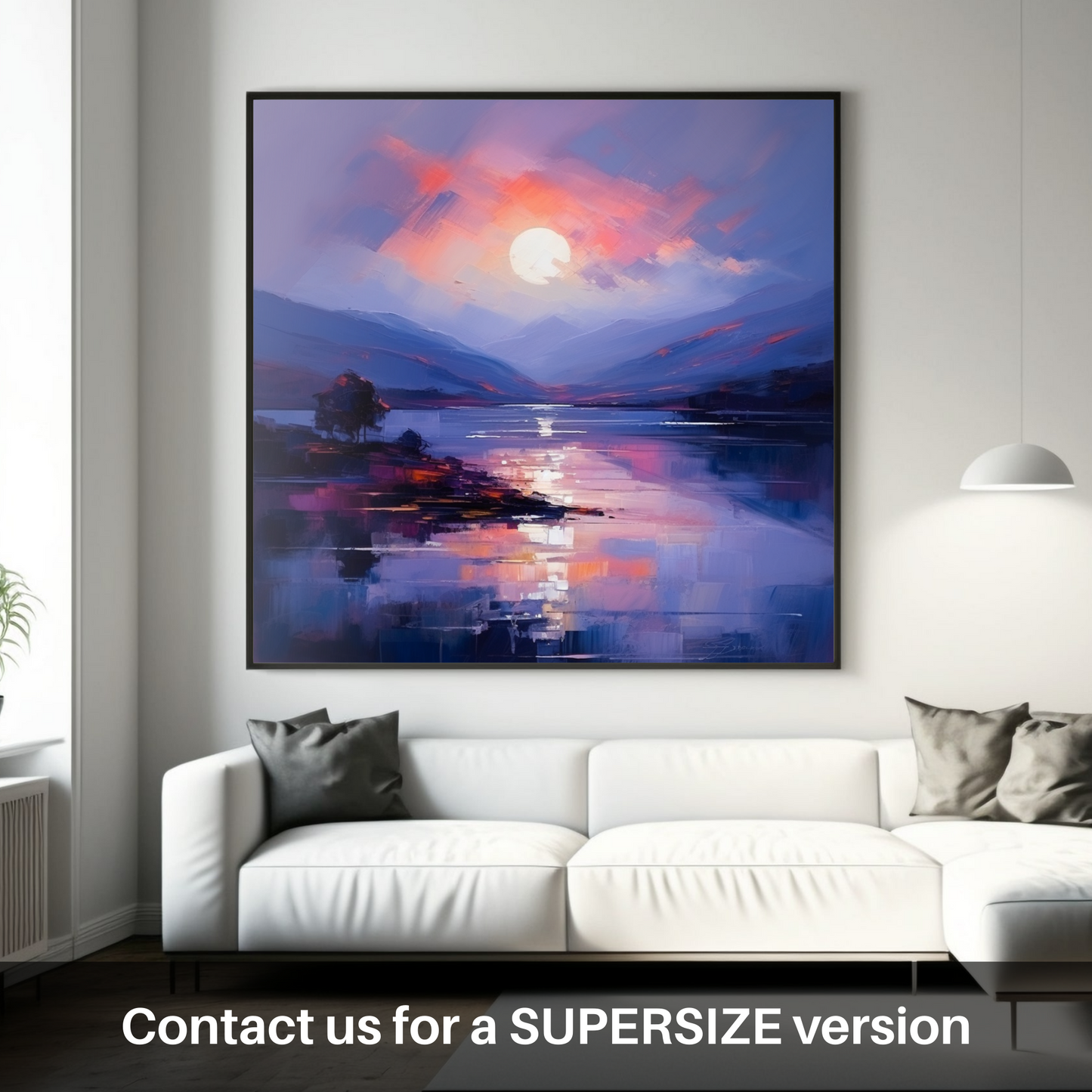 Painting and Art Print of Dusk on Loch Lomond. Dusk Symphony on Loch Lomond.