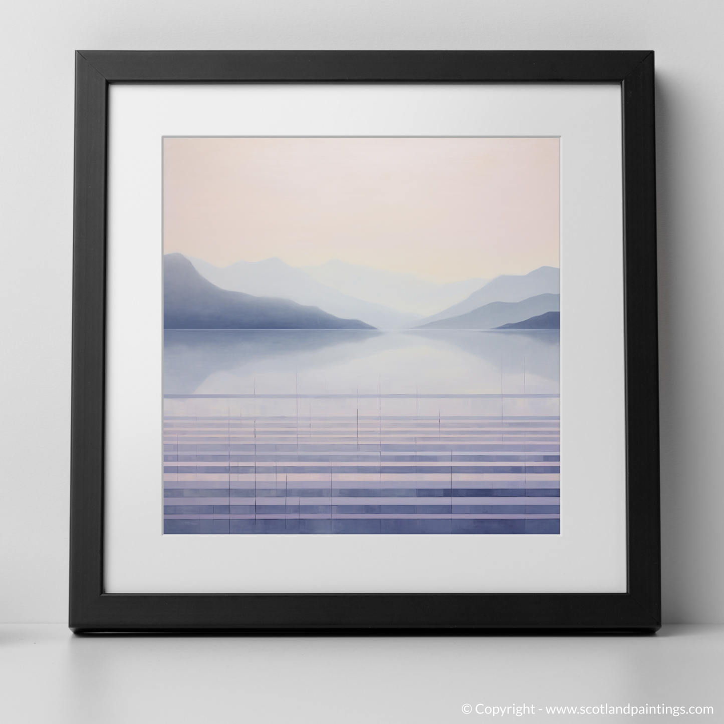 Painting and Art Print of Misty morning on Loch Lomond. Misty Morning Serenity on Loch Lomond.