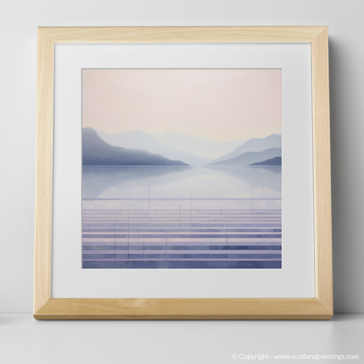 Painting and Art Print of Misty morning on Loch Lomond. Misty Morning Serenity on Loch Lomond.