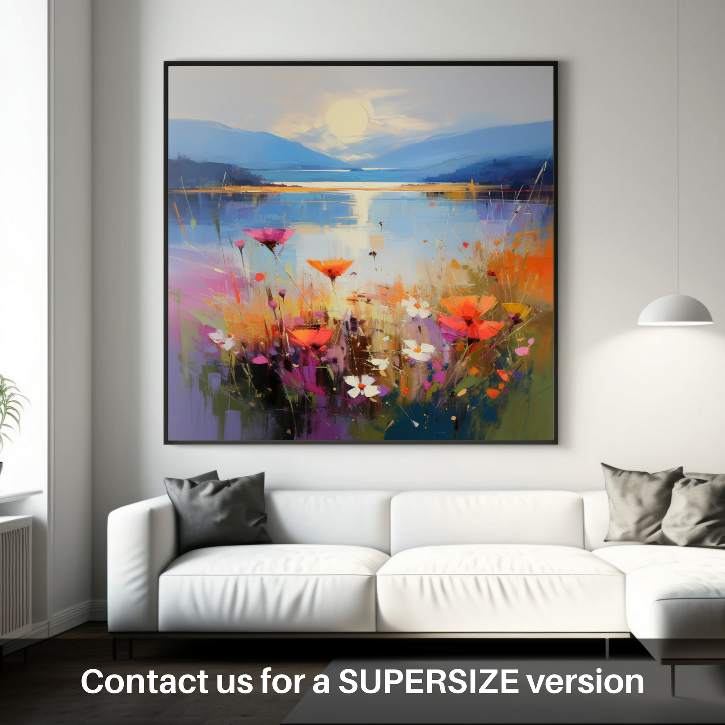 Huge supersize print of Wildflowers by Loch Lomond