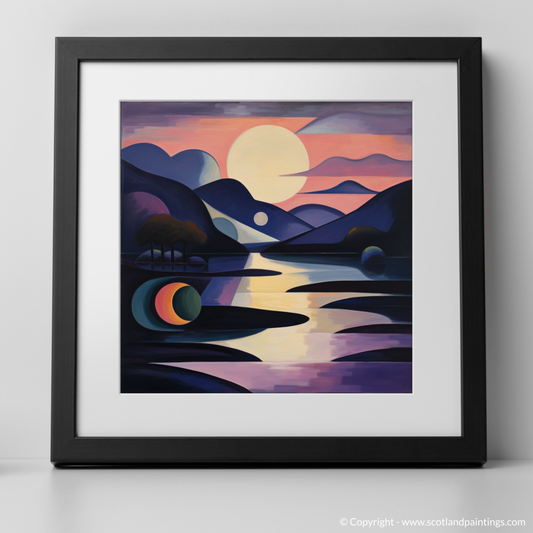 Painting and Art Print of Twilight reflections on Loch Lomond. Twilight Reflections: An Abstract Dance of Loch Lomond.