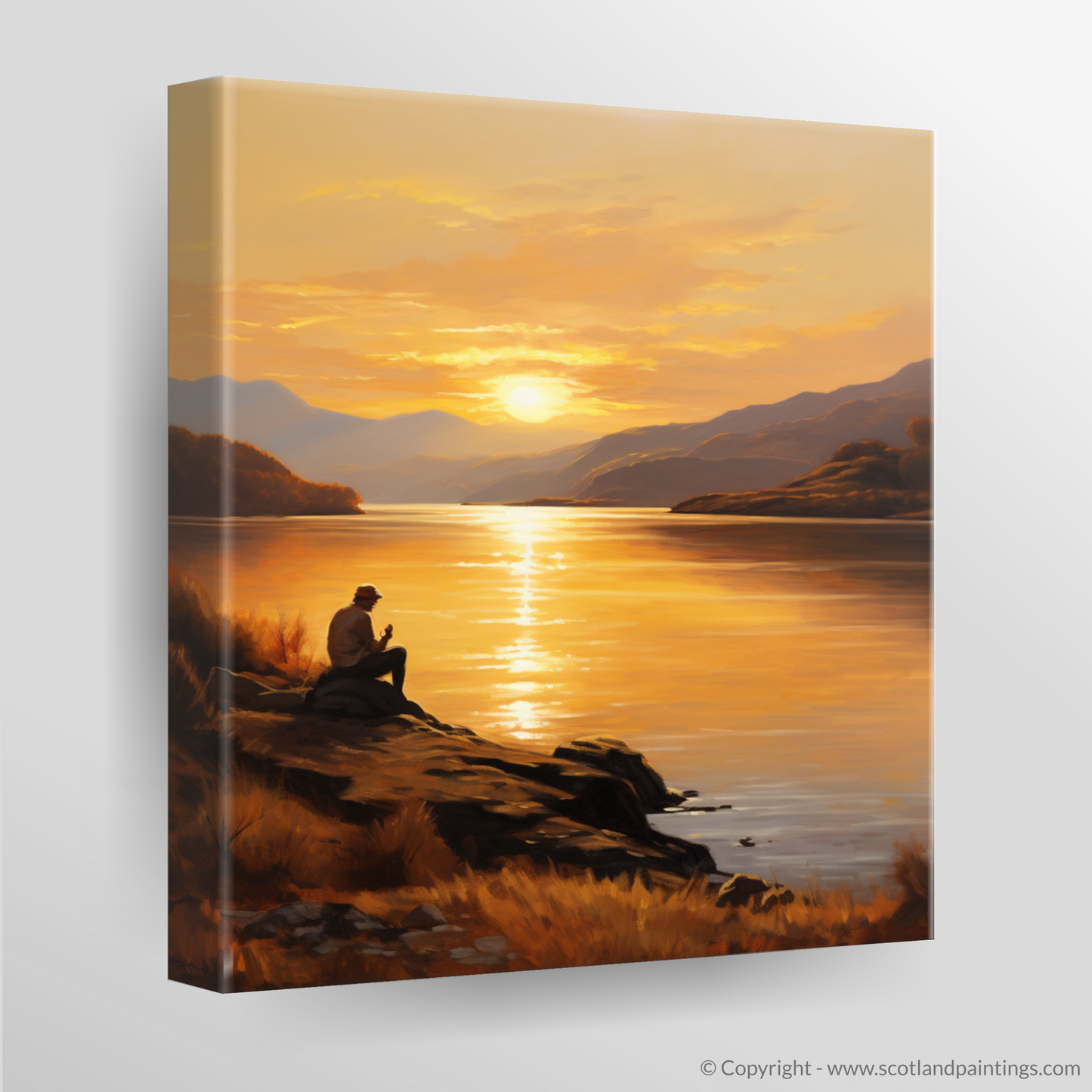 Canvas Print of Golden hour at Loch Lomond