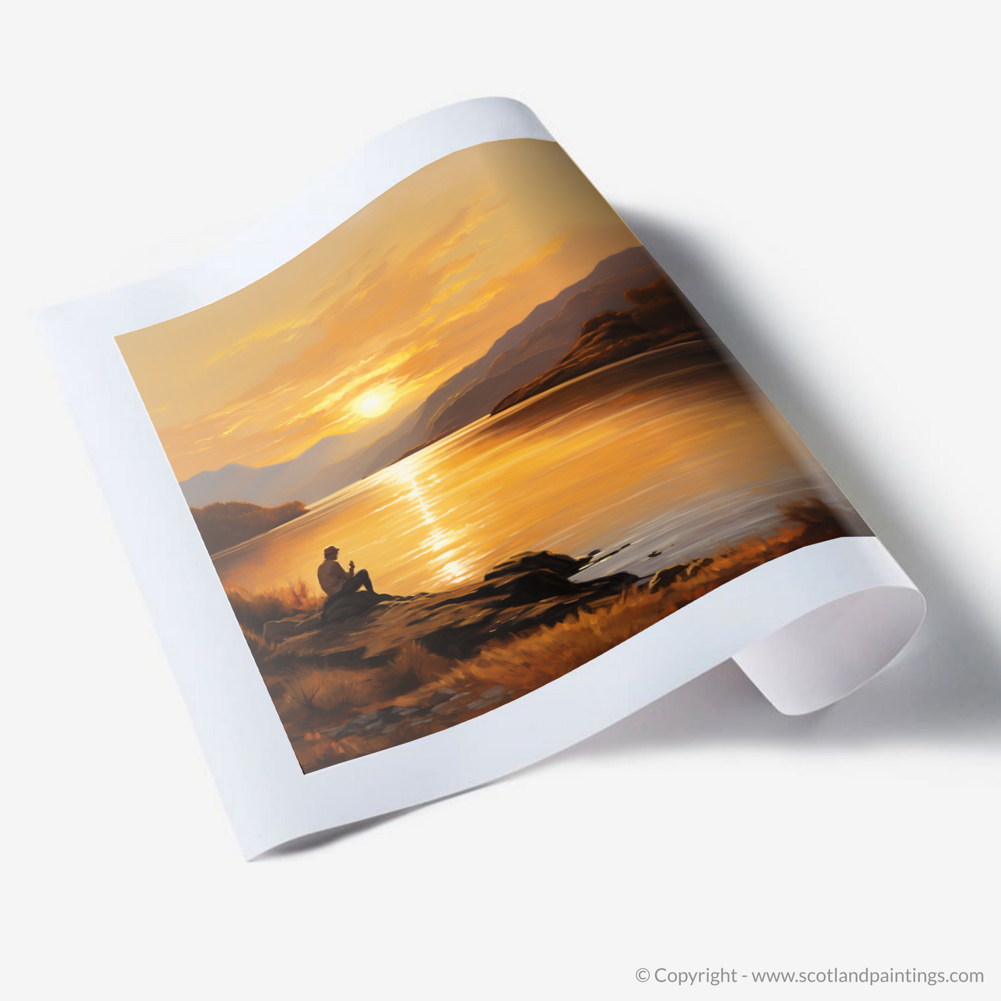 Art Print of Golden hour at Loch Lomond