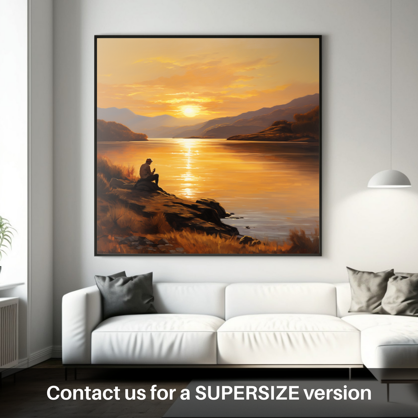 Huge supersize print of Golden hour at Loch Lomond