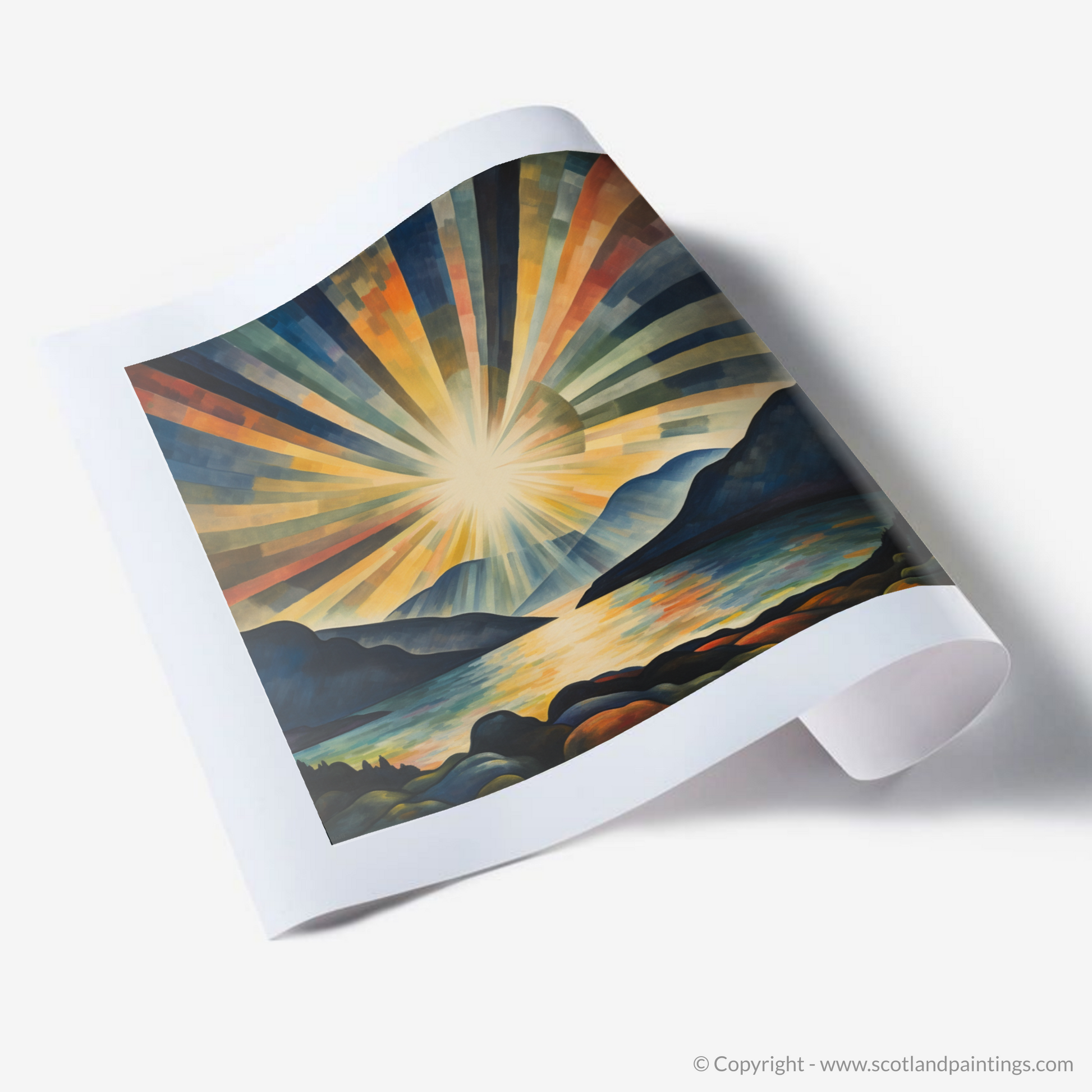 Art Print of Crepuscular rays above Loch Lomond