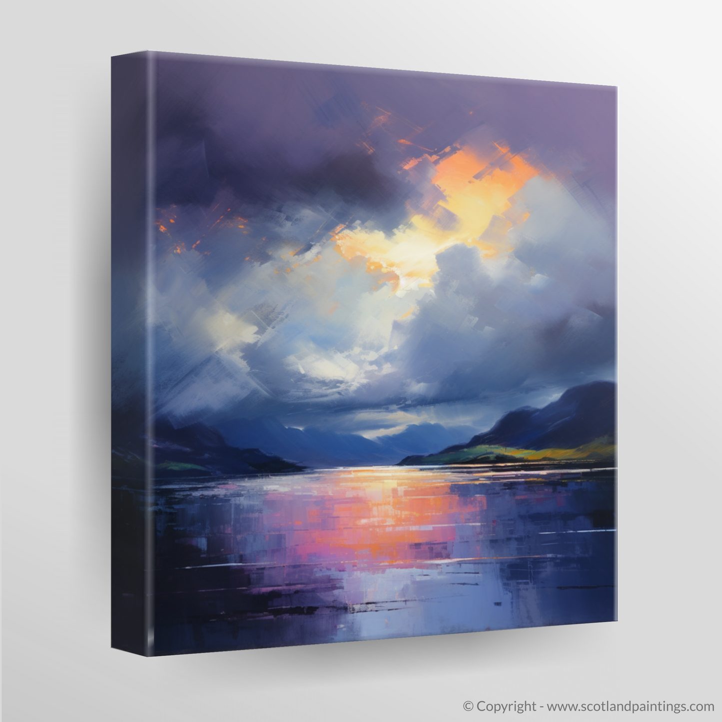 Canvas Print of Storm clouds above Loch Lomond