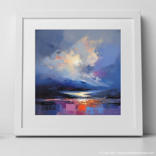 Art Print of Storm clouds above Loch Lomond with a white frame