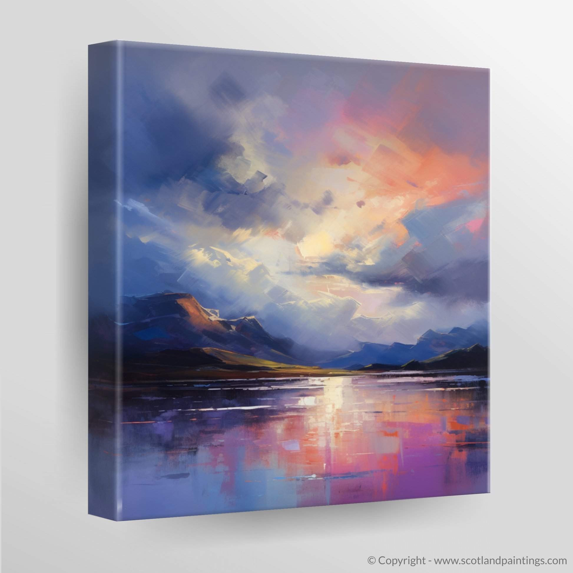 Canvas Print of Storm clouds above Loch Lomond