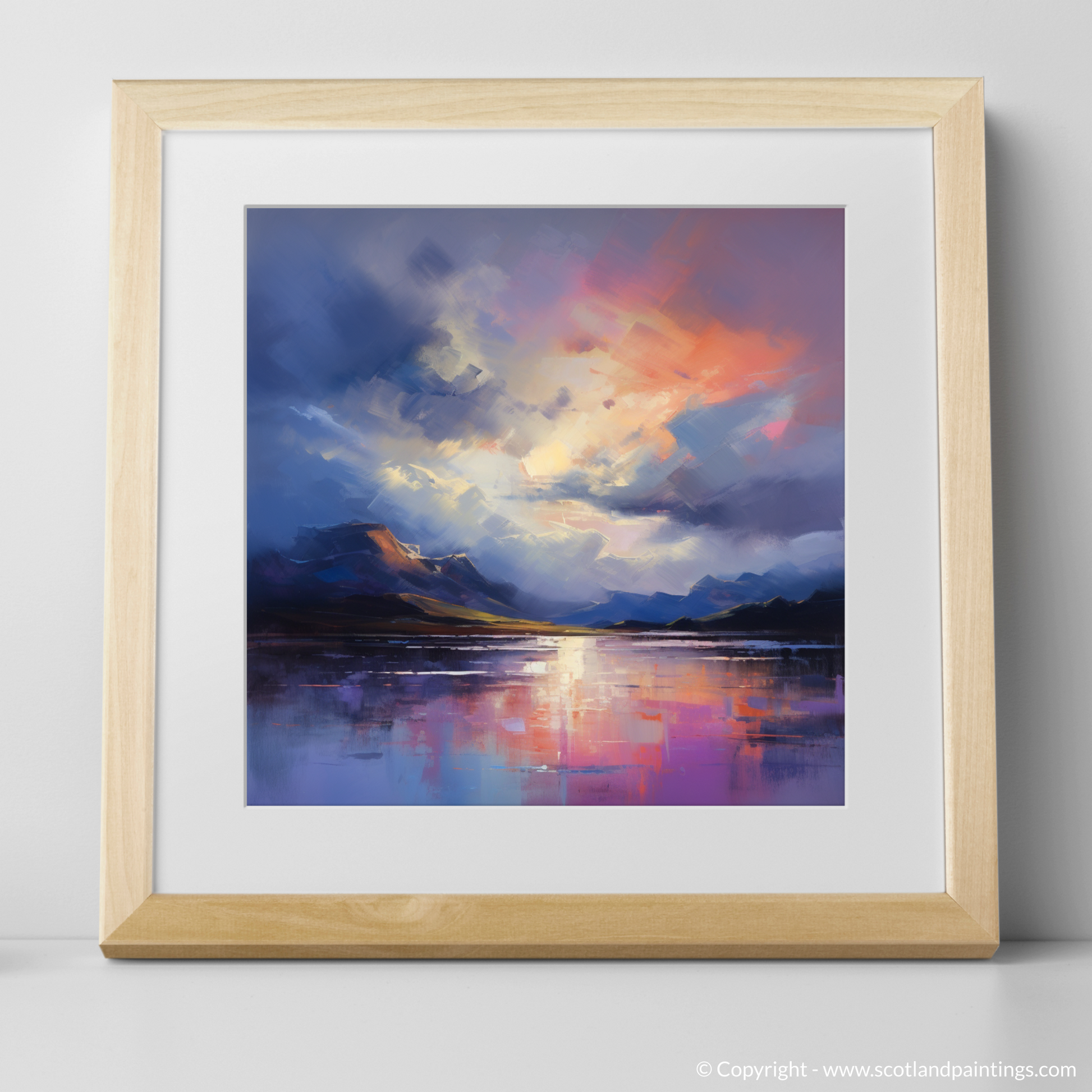 Art Print of Storm clouds above Loch Lomond with a natural frame