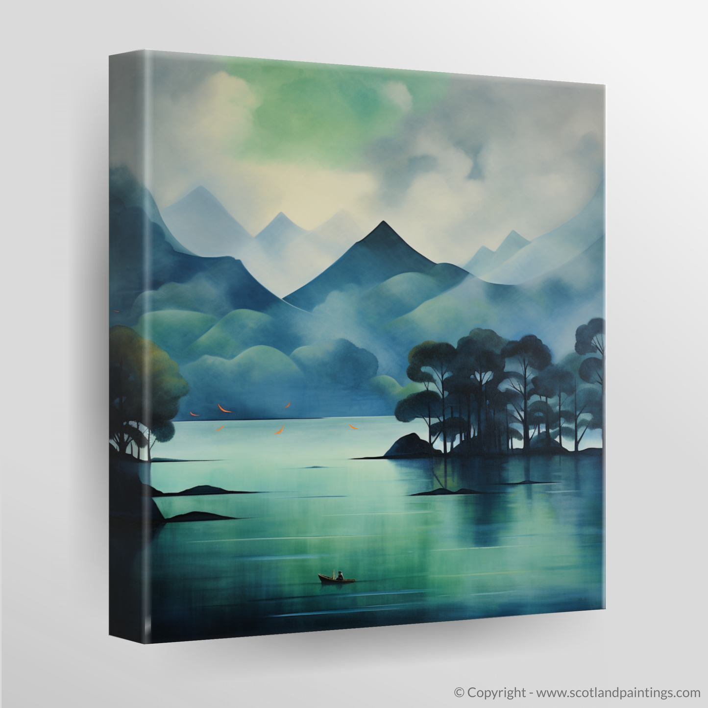 Canvas Print of Misty morning on Loch Lomond