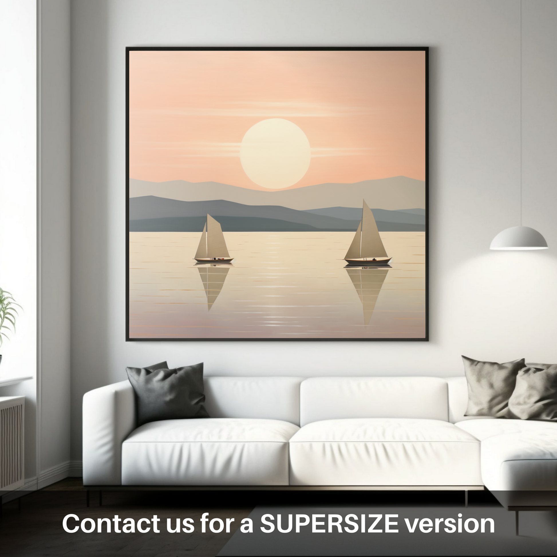 Huge supersize print of Sailing boats on Loch Lomond at sunset