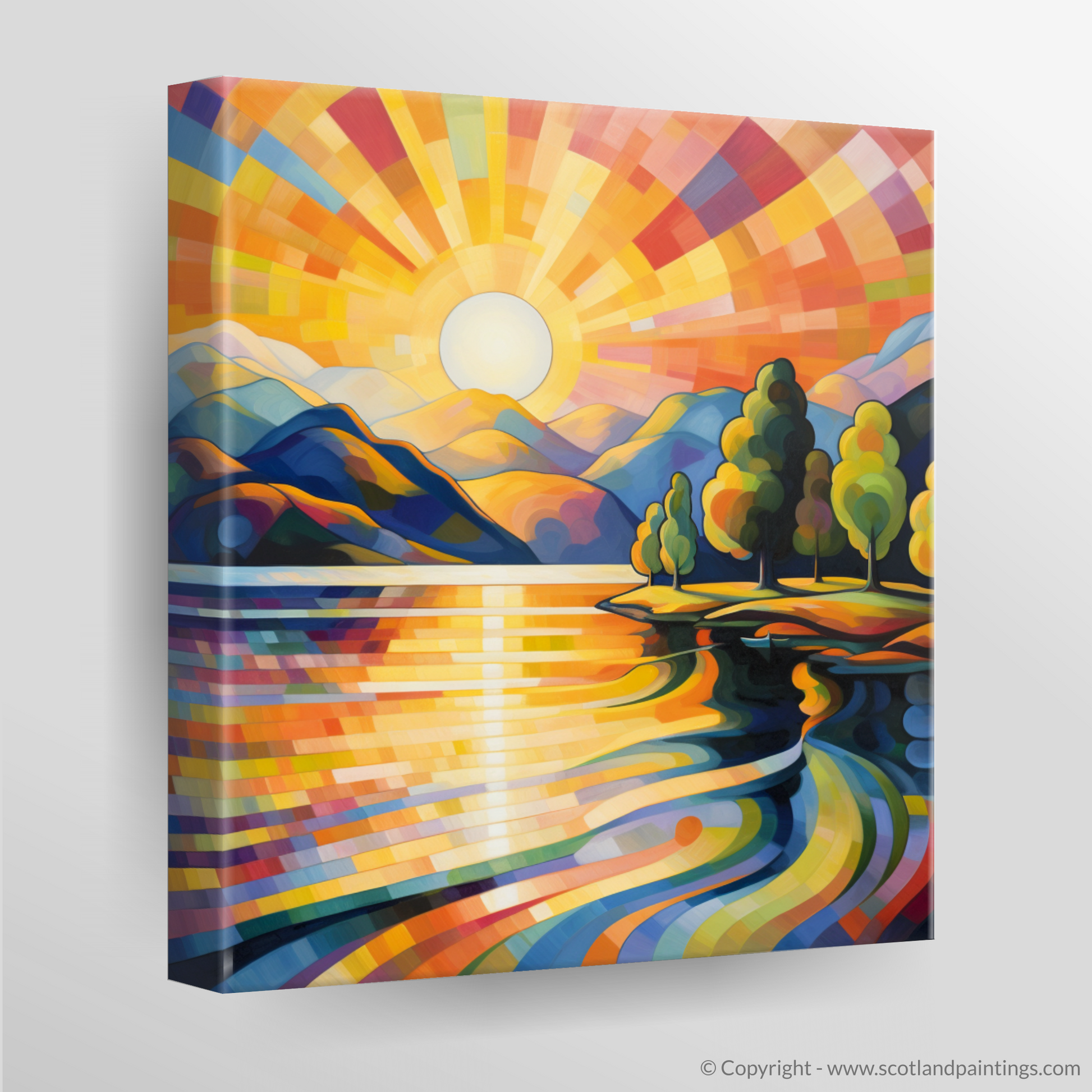 Canvas Print of Golden hour at Loch Lomond