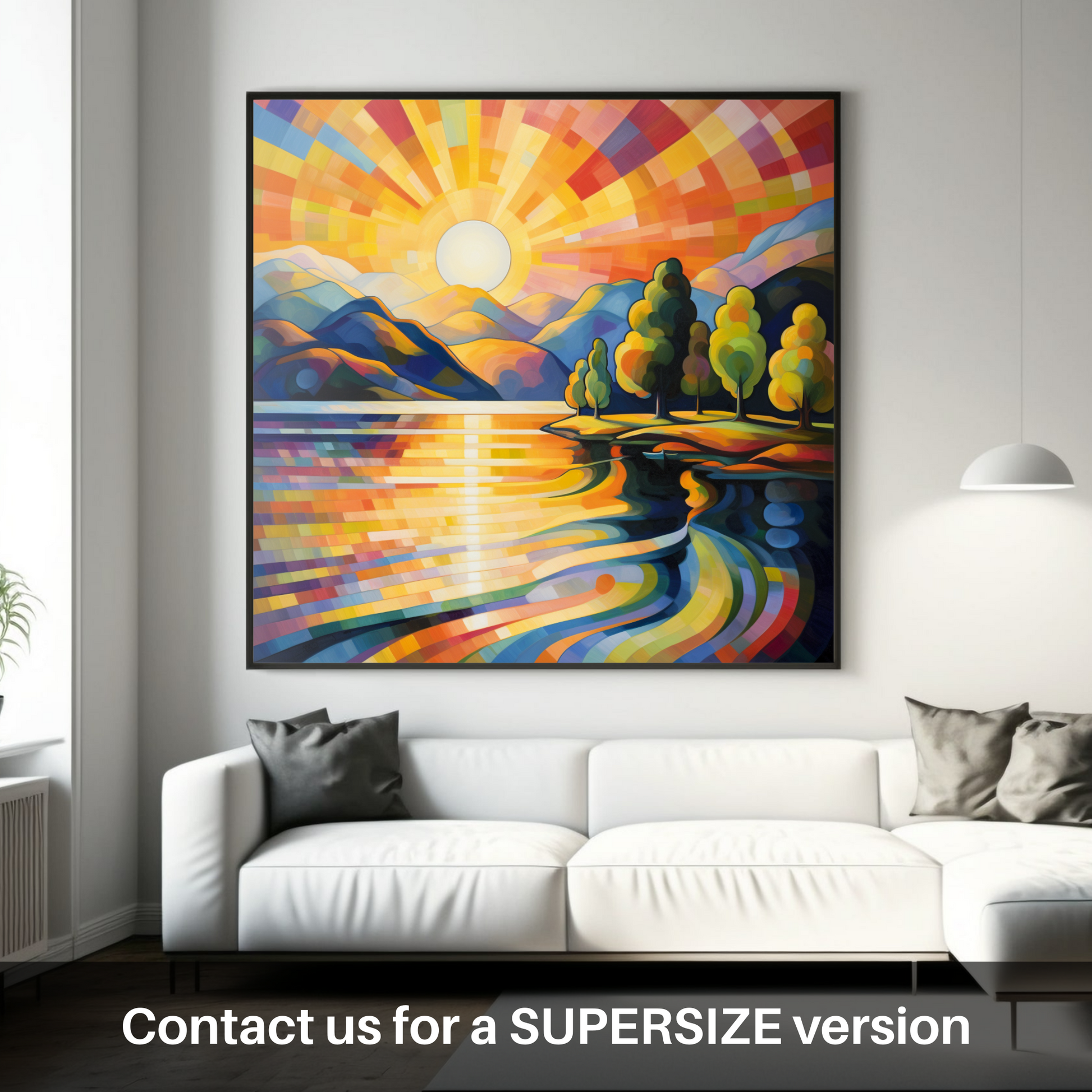 Huge supersize print of Golden hour at Loch Lomond