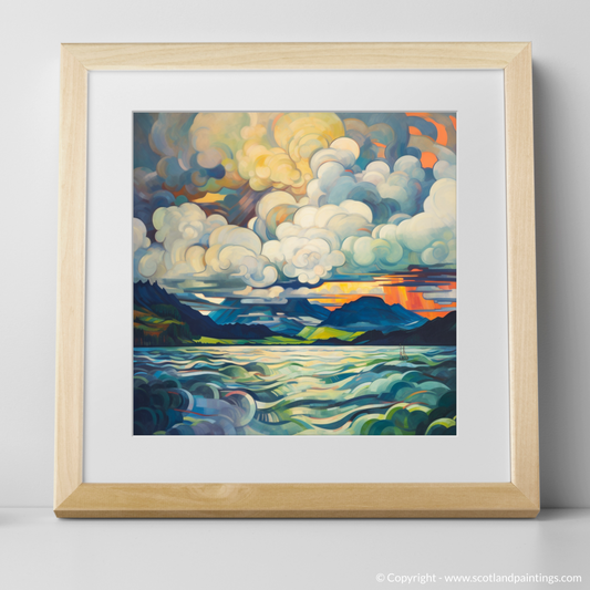 Art Print of Storm clouds above Loch Lomond with a natural frame