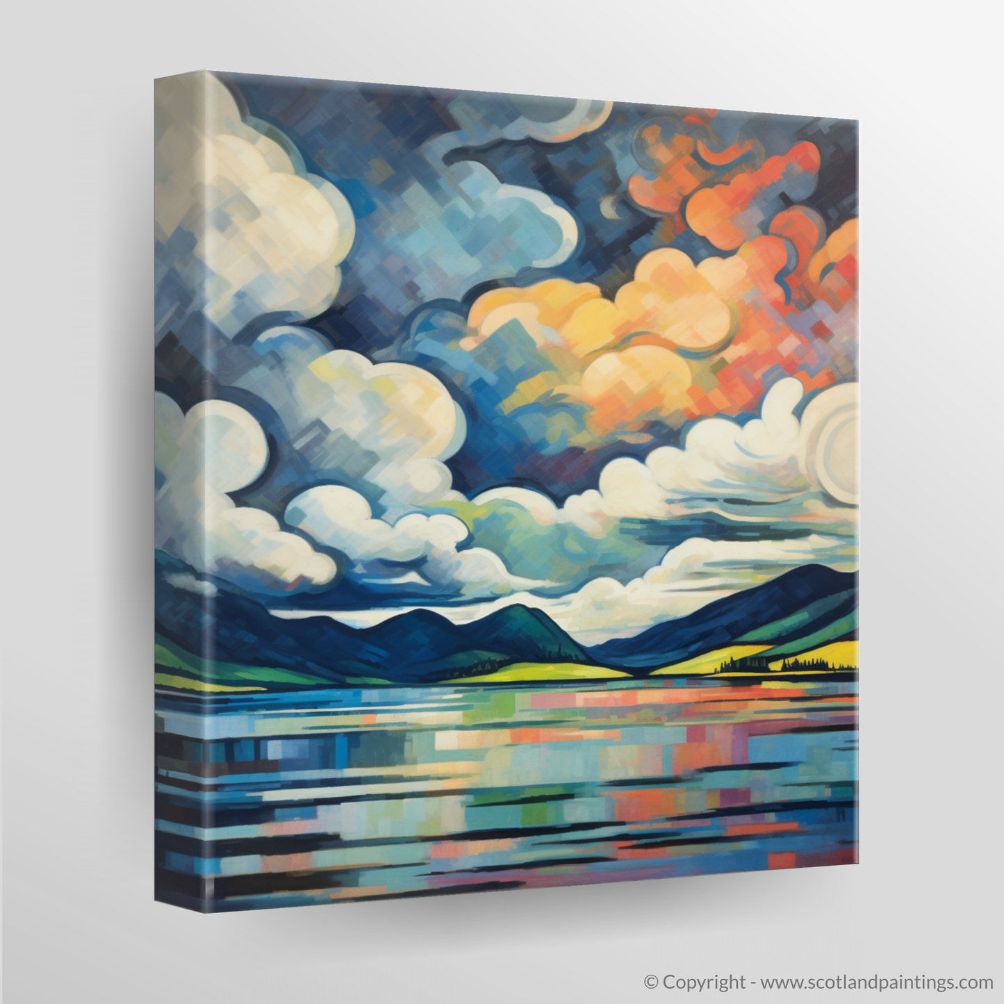 Canvas Print of Storm clouds above Loch Lomond