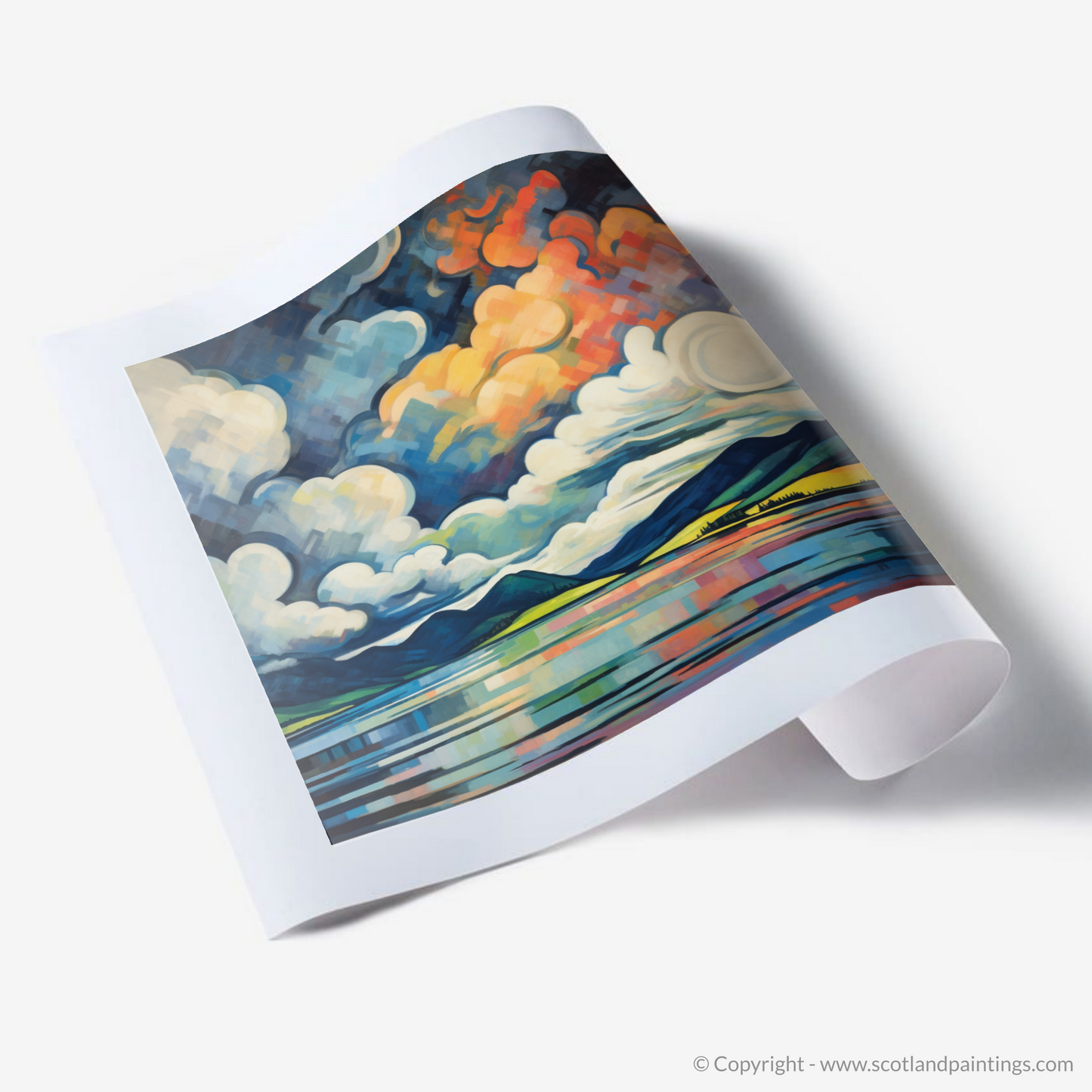 Art Print of Storm clouds above Loch Lomond